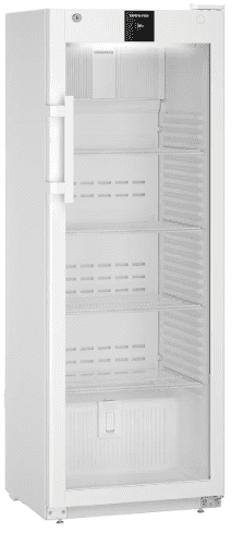 LIEBHERR UPRIGHT GLASS DOOR LAB FRIDGE 367 L front view in Nigeria