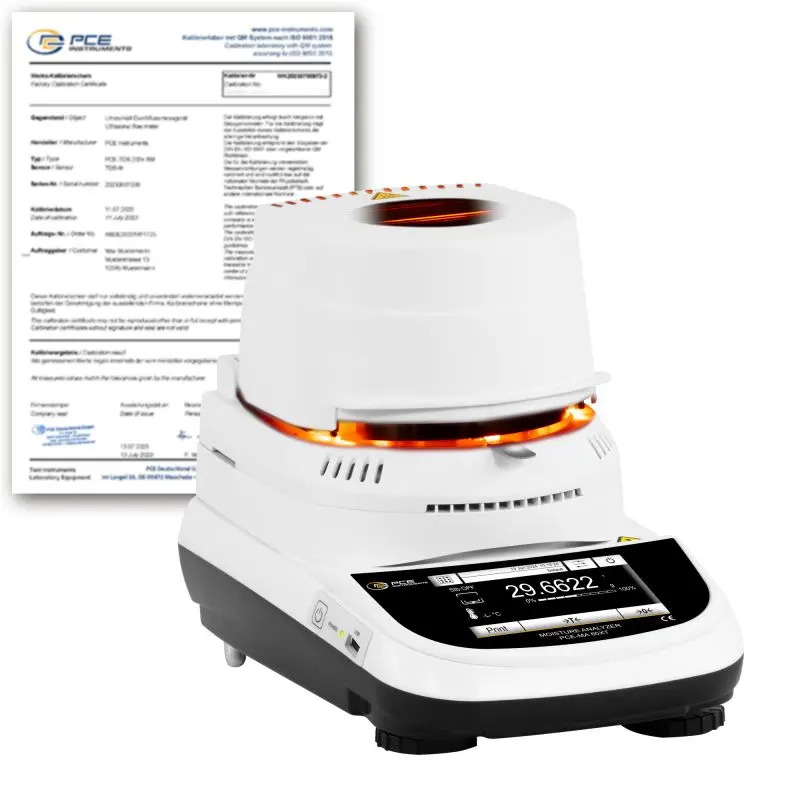 PCE-MA 60XT-ICA high-precision moisture analyzer with colour touchscreen